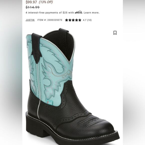 Justin Western Boots with Decorative Stitching - Picture 2 of 5